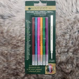 Monte Verde‎ Ceramic Rollerball Refills fashion colors qty 6 fine point 790-500